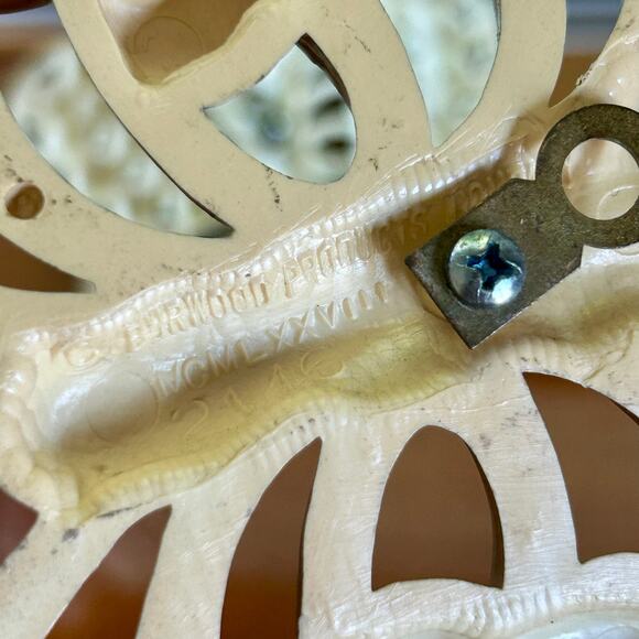 Set of 2 Vintage Burlwood MCM Butterfly Wall Hangings – Retro Swirl Design - Picture 4 of 12